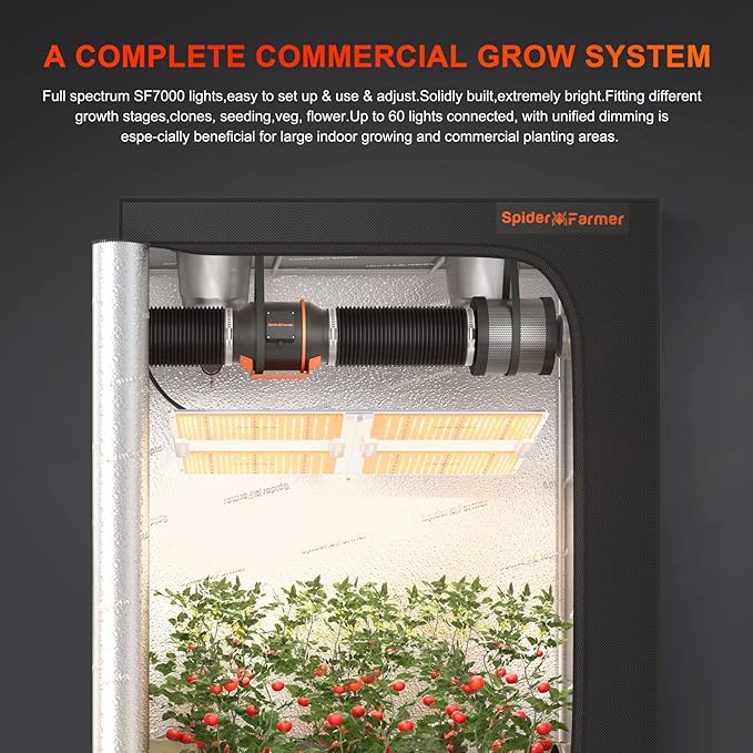 SPIDER FARMER SF7000 Samsung LM301B Diodes Led Grow Light Full Spectrum Plant Grow Light 650W Dimmable &amp High Efficiency &amp Uniform PPFD Commercial Lamps for Seedling Veg &amp Bloom In 5x5