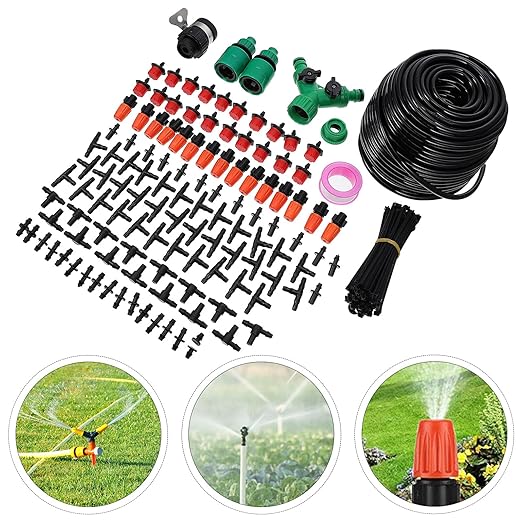 TOYANDONA Automatic Drip Irrigation Kit with Drippers for Home Garden Watering Precise Watering System for Plants Saplings Fruits and Melons Outdoor Sprinkler