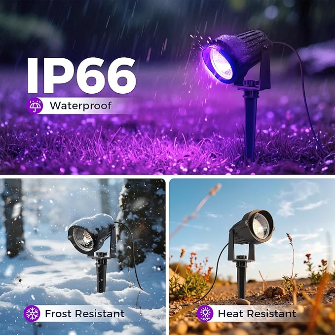 L LOHAS LED Halloween Spotlight Orange 1Pack + Purple 3Pack