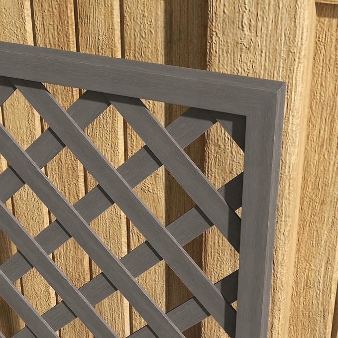 36x36x12 inch Budget-Friendly Raised Bed with Trellis for Climbing Plants Gardens Wood Material Gray Finish Easy to Use Cost Effective
