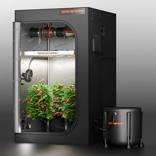Spider Farmer Auto Drip Irrigation System Kits with 13-Gallon Bucket 25W Water Pump Low Water Level Sensor Complete Indoor Automatic Watering System for Grow Tent/Greenhouse/Lawn
