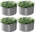 4 Pack Tall 2x2x1.5ft Round Galvanized Raised Garden Bed Outdoor Metal Garden Bed for Vegetables Above Ground Garden Box for Flower Steel Raised Beds for Gardening