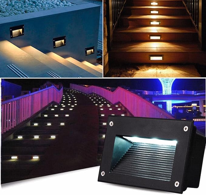 IP66 Waterproof Narrow Beam Spotlight - Landscape Lights LED Step Light Recessed Staircase Wall Light 3W for Staircase Garden Passage Landscape Projection Lighting(Yellow24v)