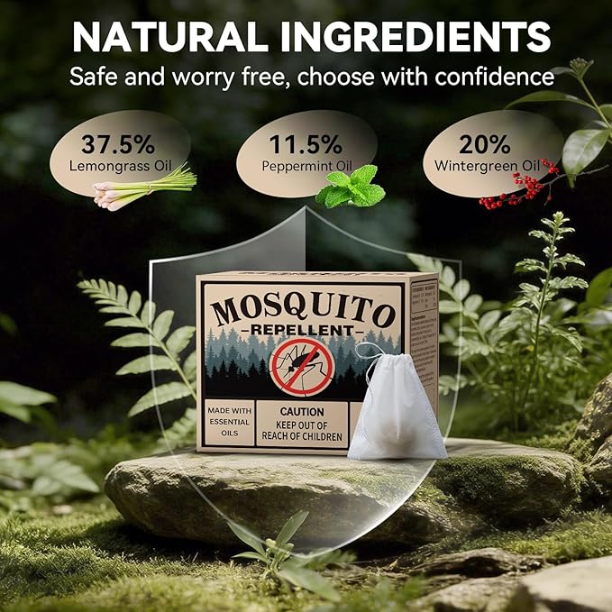 Mosquito Repellent 36 Balls – Mosquito Repellent Outdoor Patio &amp Indoor Natural Mosquito Deterrent for Yard Patio Camping &amp Travel