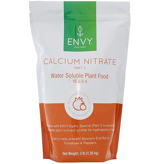 ENVY Solution Grade Calcium Nitrate (15-0-0) Prevents Blossom End-Rot from Calcium Deficiency in Tomatoes &amp Peppers (3.0 lb x 3)