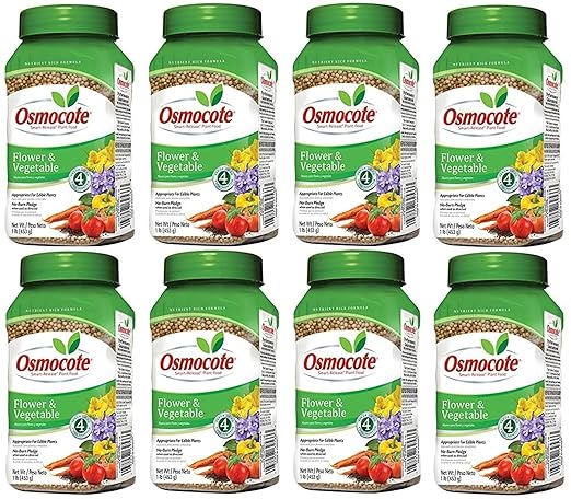 Osmocote Smart-Release Plant Food Flower &amp Vegetable 14-14-14 1 Lbs. - Pack of (8)