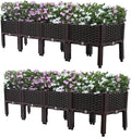 Raised Garden Bed 2 Pack 5.1x1.2x1.2FT Rectangular Large Planter Box with Drainage Holes Outdoor Elevated Garden Box for Vegetables Lightweight Planting Boxes for Patio Yards