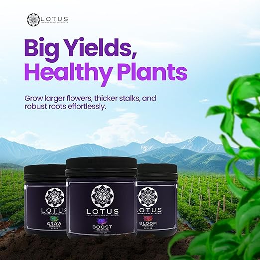 Lotus Nutrients Starter Kit (Bloom Boost and Grow) - Most Advanced Plant Nutrients and Bloom Booster - Powder Plant Fertilizer for Soil Coco Coir Hydroponics - Plant Food for Any Medium