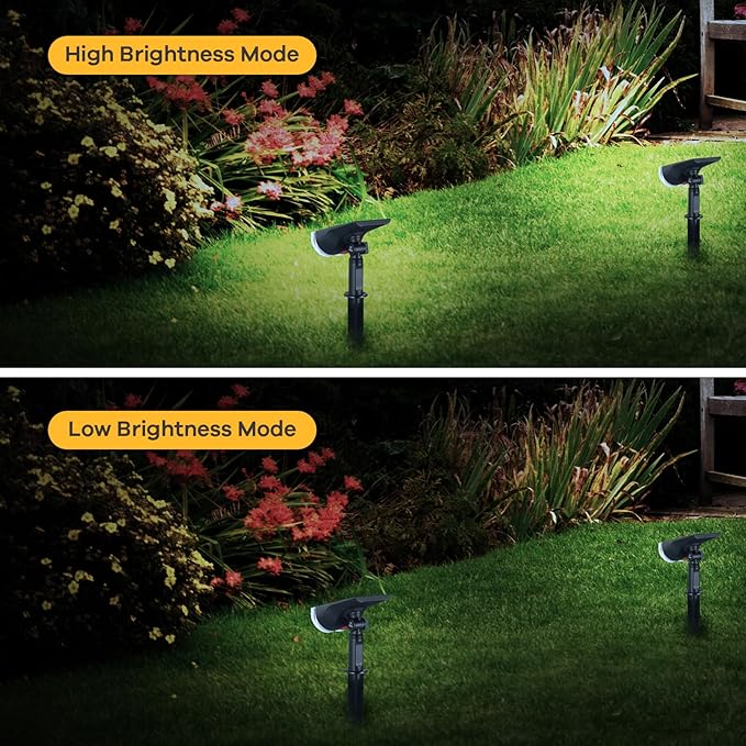 Linkind Solar Lights Outdoor StarRayS Bright Solar Spot Lights Outdoor IP67 Waterproof Spotlights for Garden Yard Landscape Walkway Patio Tree (Daylight 6 Pack)