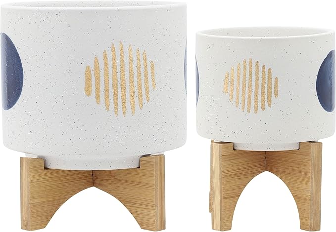 S2 58 Funky Planter W Stand White