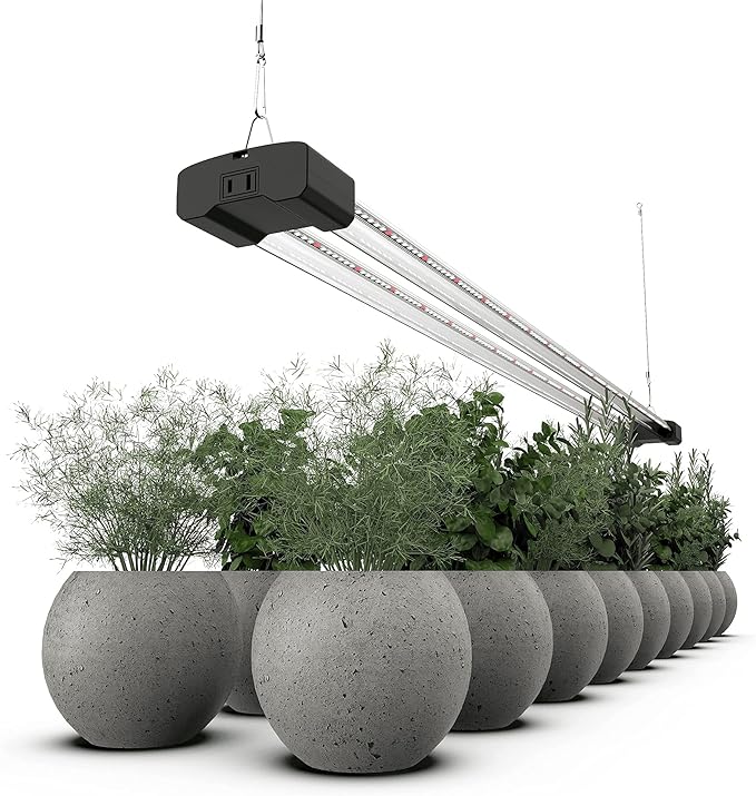 DYMOND BoostGro LED Grow Light Full Spectrum 5000K Daylight + 660nm Red Linkable Indoor Plant Lighting Fixture Tubes (4 FT Black)