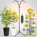 2026 2Head Full Spectrum Grow Light with Stand 50 Watt Bright Grow Lights for Indoor Large Plants Tall Bonsai Tree Auto On/Off Daily Timer(4/8/12/16/20H) Adjustable Stand 24-78
