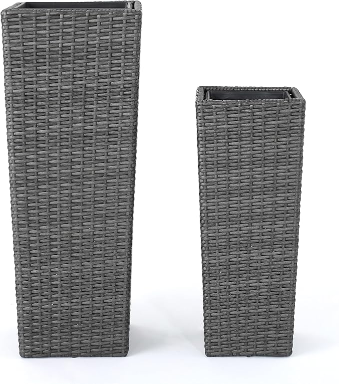 Rattan Flower Pot Grey