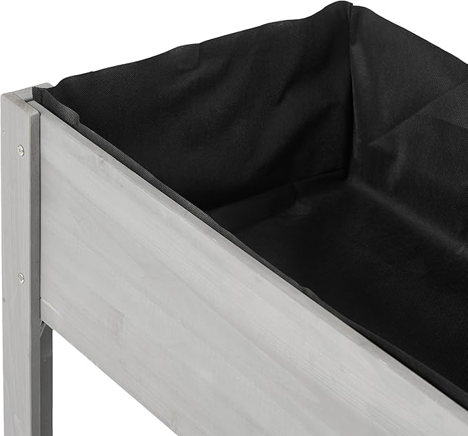 Elevated Garden Bed 40x20x31 Inch with Legs Solid Wood Raised Planter Box for Vegetables Herbs Flowers Outdoor Grey Plant Grower