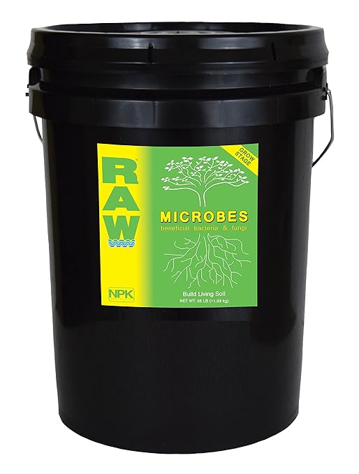RAW Microbes Grow 25lb - Plant Growth Enhancer with Endomycorrhizae and Rhizosphere Bacteria