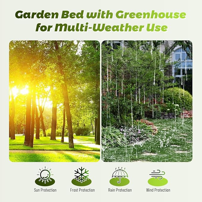 Green House for Outside &amp Raised Garden Beds Outdoor Kit – Perfect for Urban Gardens Comes with Garden Covers for Raised Beds + Planters for Outdoor Plants