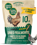 Hatortempt Bulk Dried Mealworms - 10 Lb Bag - Non-GMO Dried Mealworms for Chickens Ducks &amp Wild Birds - High-Protein Chicken Feed &amp Bird Food