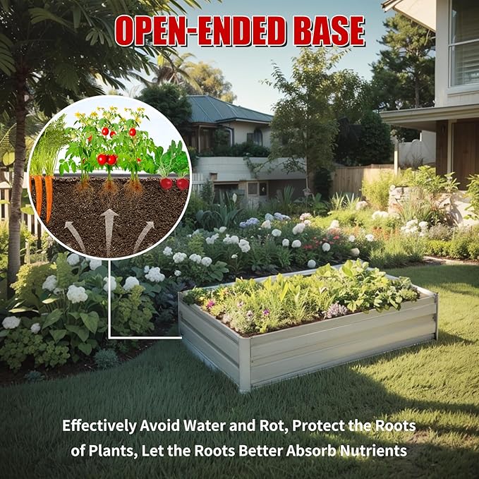 Raised Garden BedGalvanized Raised Beds for Gardening13.5X3FT Outdoor Metal Raised Bed Planter Boxes Kit for VegetablesFlowers Herbs