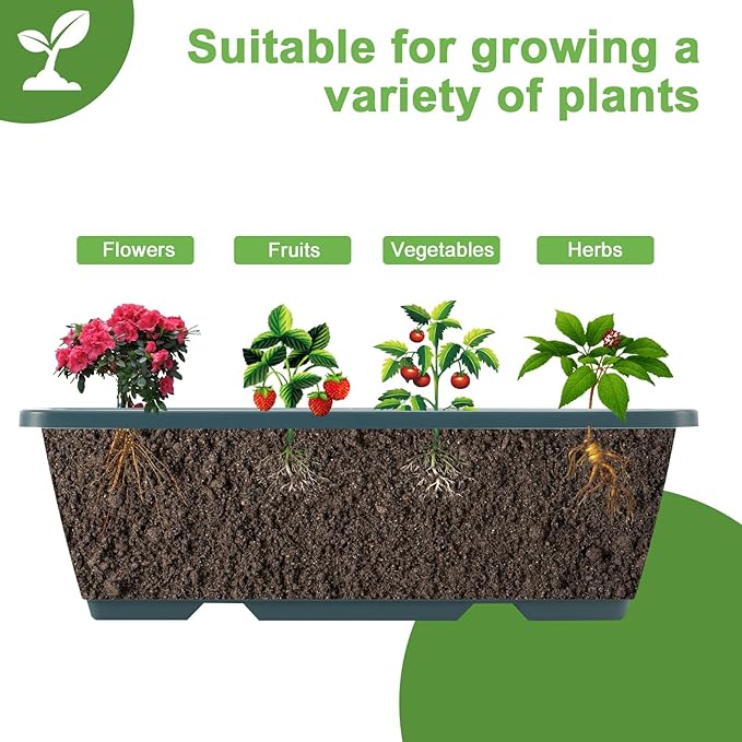 5 Tier Vertical Raised Garden Bed Planter Box Vertical Raised Bed with Drainage Holes for Indoor Outdoor Herbs Flowers Vegetables PlantsGreen