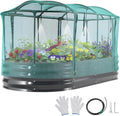 VEVOR 6x3x1FT Metal Raised Garden Bed Kit with Self Watering System and Mesh Cover Oval Outdoor Galvanized Planter Raised Beds for Gardening Planting Flowers Fruits Vegetables