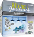 Miracle LED Kitchen Gardener Designer Line Indoor Grow Kit - Includes 3 Absolute Daylight Blue Spectrum 100W Replacement Grow Bulbs &amp 1 3-Socket Black Shaded Cord Fixture with Timer