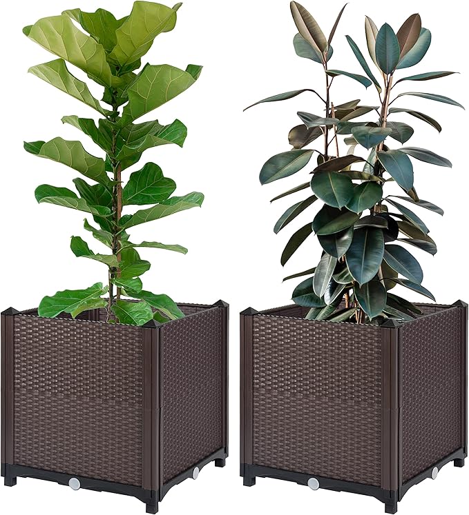 D'vine Dev Raised Beds - Elevated Garden Box with Drainage Plug Standing Planter Beds for Vegetable/Flower/Herb Gardening Kit RGB-4