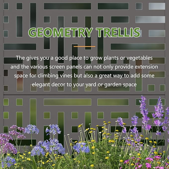 Casaphoria 72x35 Metal Raised Garden Bed with Trellis(2 Pack) Outdoor Planter Box with Wheels &amp Drainage Holes for Climbing Plants Flowers Elevated Garden Kit with Privacy Screen Grey-Helen