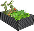 HAPPYGRILL Raised Garden Bed Raised Planter Box &amp Firewood Rack 71 x 20.5 x 43.5 Large Outdoor Galvanized Raised Garden Bed for Vegetable Flower Fruit HerbEasy Assembly