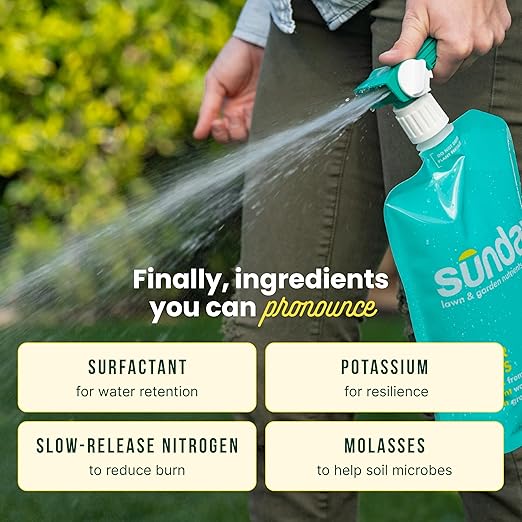 Sunday Water Focus - Fertilizer for Drought Season - Perfect for Dry Hot Climates - Soil Water Retention - Supports Sustained Growth - 2 Pack 42 Fl Oz