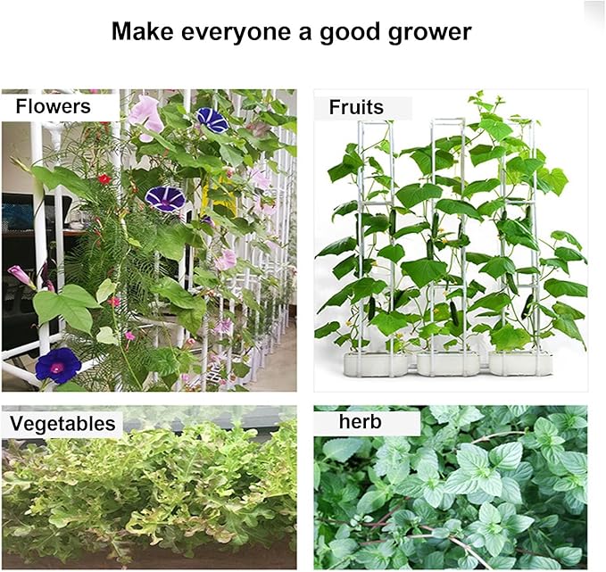 Self Watering Planter Automatic Hydroponics Growing System with Water Level Monitoring and Low Water Alert for Home Flower Vegetable Indoor Garden (US Plug)