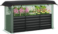 Outsunny 5.9 x 2 x 1.9 ft Galvanized Raised Garden Bed with Crop Cage Plant Protection Net and Shade Cloth Roof Metal Planter Box with Cover for Vegetables Flowers Herbs Dark Gray