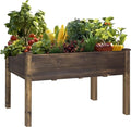 MUPATER 48 x 24 x 30in Raised Garden Bed Wood Elevated Planter Box with Legs Outdoor Raised Beds for Gardening Backyard Patio and Balcony Rustic