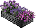 TOMNK Land Garden Galvanized Raised Garden Bed Kit Galvanized Planter Garden Boxes Outdoor Large Metal Raised Garden Beds for Vegetables4 * 2 * 1FT Black