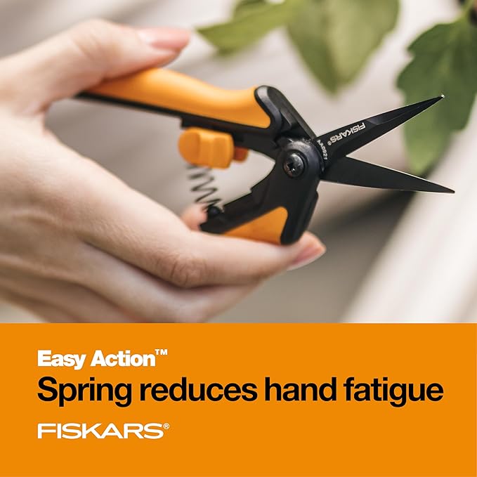 Fiskars 6 Pruning Scissors (2-Pack) for Flowers Buds Weeds and Small Plants Garden Snips with Resin Resistant Nonstick Stainless Steel Blades Gardening Trimmers with Comfortable Handle