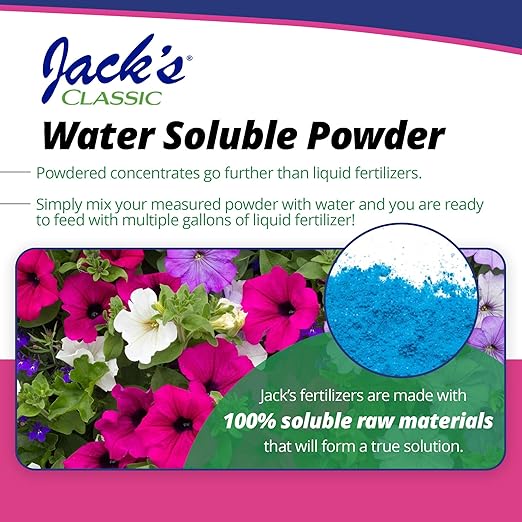 Jack's Classic 20-6-22 Petunia Feed Water-Soluble Fertilizer with Micronutrients 4lbs - Provides Lush Green Annuals
