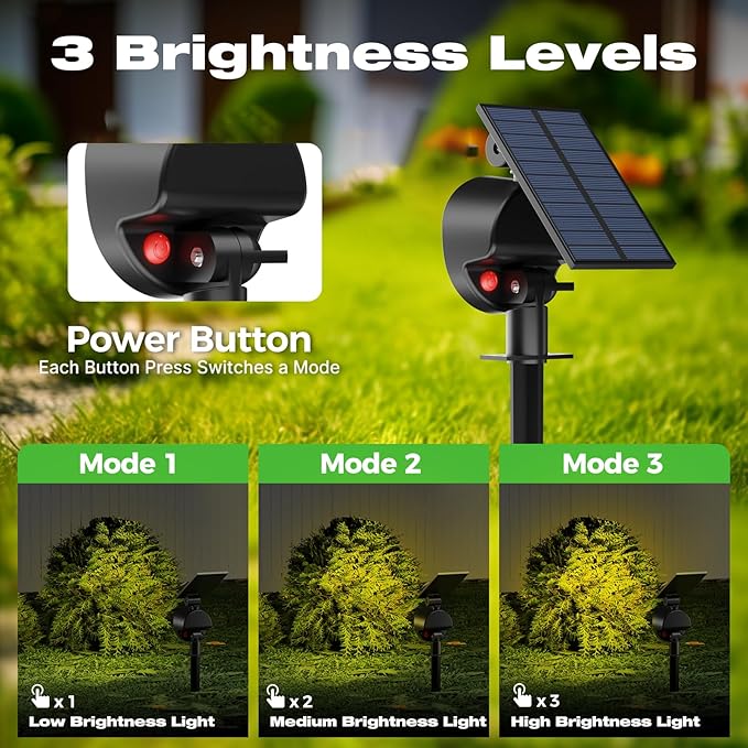 nipify 4 Pack Solar Spot Lights+ 4 Pack 3CCT Solar Spot Lights