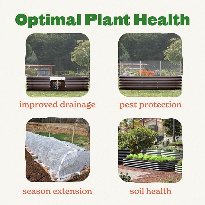 Epic Gardening 5-in-1 Modular Galvanized Raised Garden Bed Kit 15 Tall Metal Planter Box Durable Aluzinc Steel Raised Garden Bed Outdoor for Vegetables Herbs Flowers &amp Fruits - Round - Slate