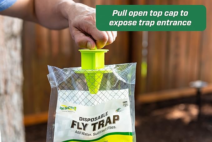 RESCUE! Outdoor Disposable Hanging Fly Trap - 12 Traps