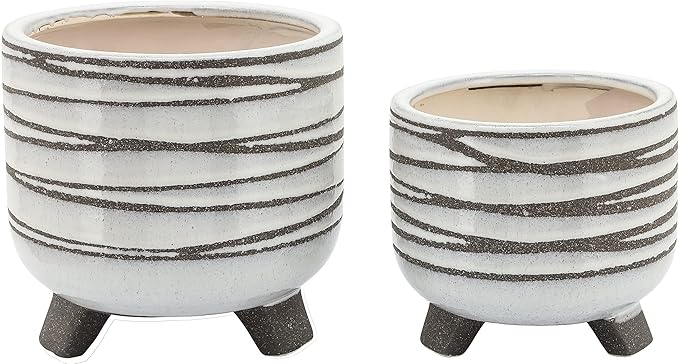S2 Ceramic 68 Footed Planter White