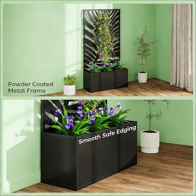 Space-Maximizing Raised Planter Use Freestanding or Mount on Railings/Walls - Ultimate Balcony &amp Small Yard Garden Bed for Herbs Salad Greens &amp Decorative Flowers No Ground Needed