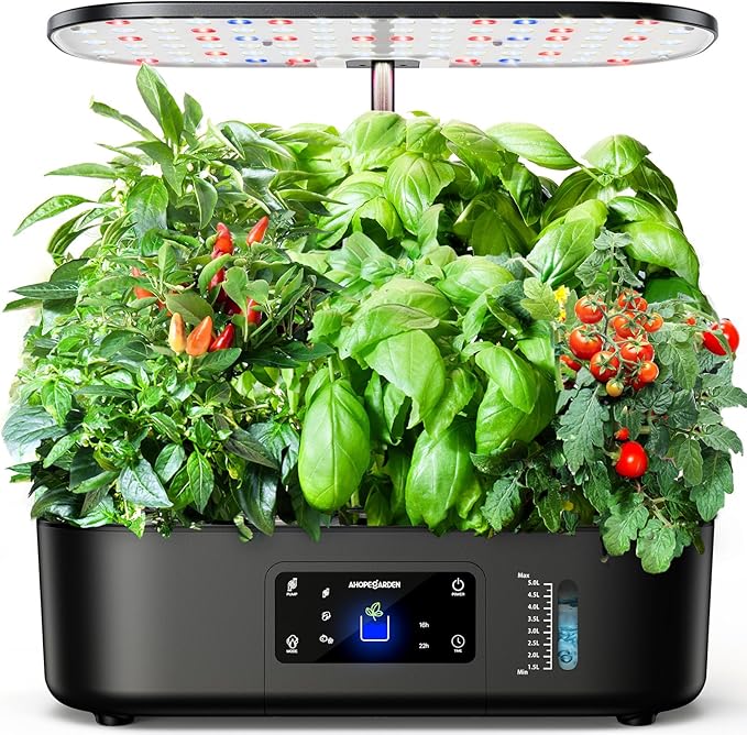 Indoor Garden Hydroponics Growing System 60 Pods Vertical Garden with LED Grow Light - Plant Germination Kit Aeroponic Veggie Flower Fruit Growth with Smart Socket &amp Pump System for Home