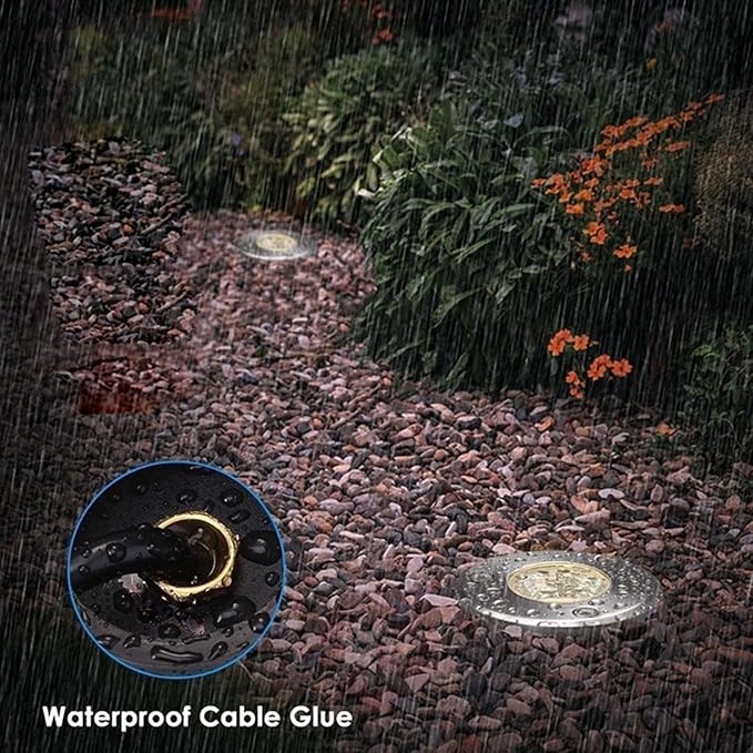 4Pcs Recessed Ground Spotlight - Cob Outdoor Underground Light Cob Recessed Step Underground Light Iip65 Waterproof Outdoor Round Garden Landscape Light for Path Deck-Warm White Light-5W