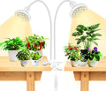 IMVSINCERE Desktop LED Grow Lights for Indoor Plants2×10W E27 Full Spectrum Dual Gooseneck Clip Plant Grow Light with Optical Lens for High PPFD 3500K+660nm Growing Power Lamp4/8/12H Timer