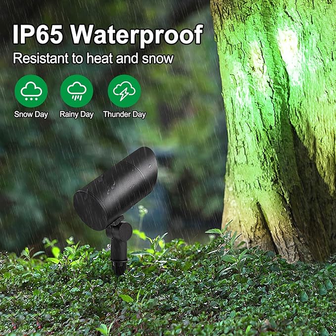 Led Landscape Outdoor Spot Light with Anti-Glare Cap - Heavy Duty Waterproof IP67 24V Accent Light Adjustable Mount RGB Thickened Aluminum Spotlight for BLDG Yard Garden Tree