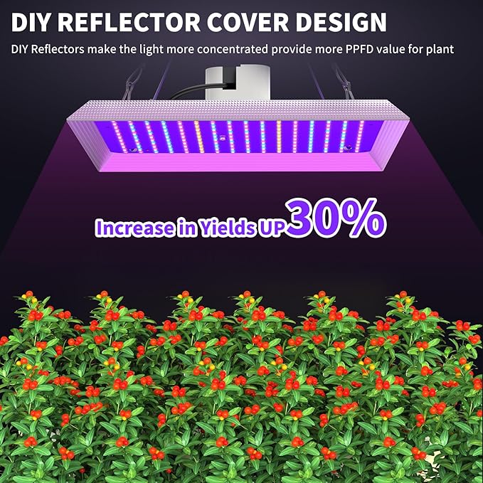 LED Grow Lights Grow Lights for Indoor Plants Full Spectrum Hanging Seed Starting Seedlings Vegetable Growing Lamps 3000 Lumen