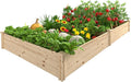 95''L x 49''H x 11''W Wooden Raised Garden Bed Divisible Elevated Planting Planter Box Kit with Open Base for Vegetables Flowers Herbs Ideal for Outdoor Gardening Backyard Patio