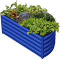 Olle Galvanized Raised Garden Bed 17 Tall Metal Planter Boxes Outdoor for Growing VegetablesHerbsFlowers Steel Plant Raised Garden Bed Kit 47*27 Blue