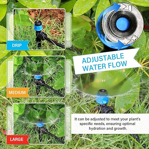 243FT Drip Irrigation Kit Drip Irrigation System with 1/2'' Hose1/4 Drip Irrigation Tubing 2025New Quick-Connect Three Adjustable Nozzle Types for Garden Greenhouse Flower Bed Patio Lawn