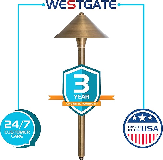 Westgate Lighting LED Landscape Lighting- Built-in Integrated LED Outdoor Light - Landscape Lighting- Integrated SMD LED Tower Clear Glass Lens (1 7-7/8 Diameter of Shade)