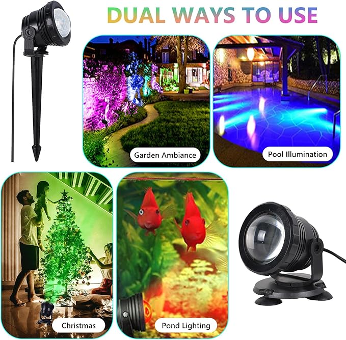 ASTRAEA RGB Outdoor LED Spot Lights 12W Color Changing Landscape Spotlights Lighting with Remote Control &amp APP Music Sync &amp Timer Waterproof Spotlights Uplighting for Yard Garden Pathway 4